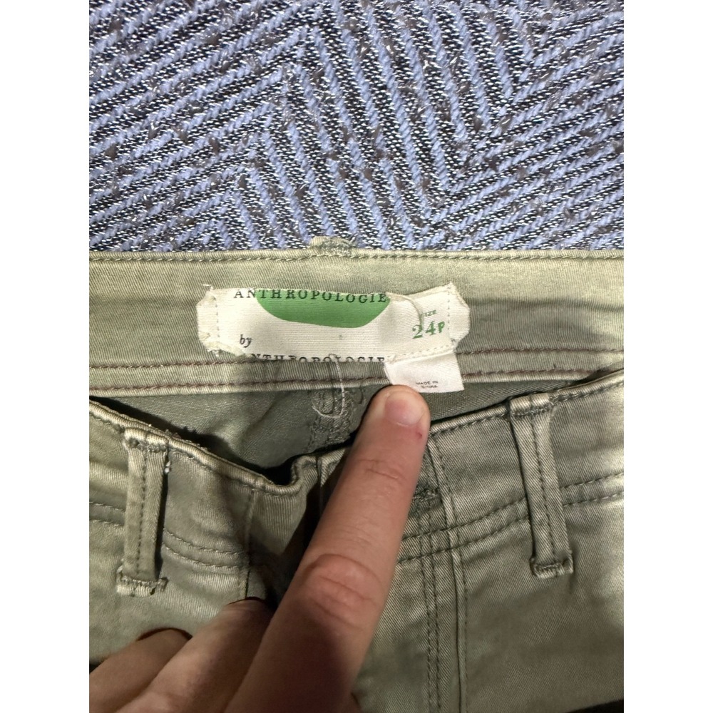 Anthropologie Pants Womens 24 Petite Army Olive Green Military Fatigue - Picture 5 of 6